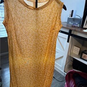 Floral Yellow Midi Sleeveless Dress